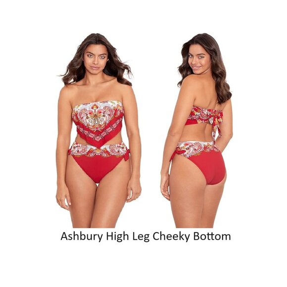 NWT Skinnydippers Womens High Leg Cheeky Bikini Bottoms Size S-XL $60 12HL888 - Picture 4 of 4